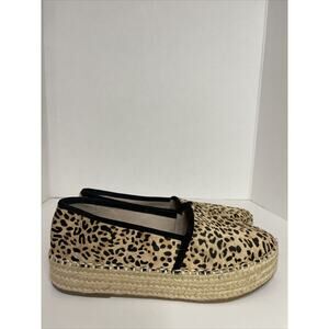 Gianni Bini Leopard Calf Hair Espadrille Size 7.5